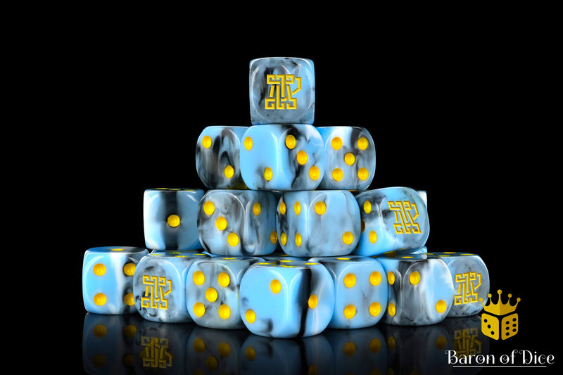 Load image into Gallery viewer, Clan McFlaggon Dice - Ice Blue
