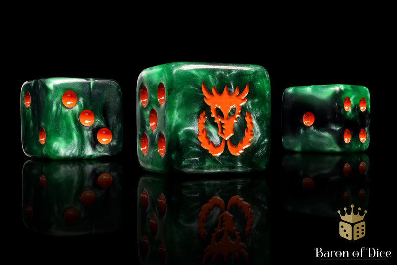 Load image into Gallery viewer, Flaming Drake Dice
