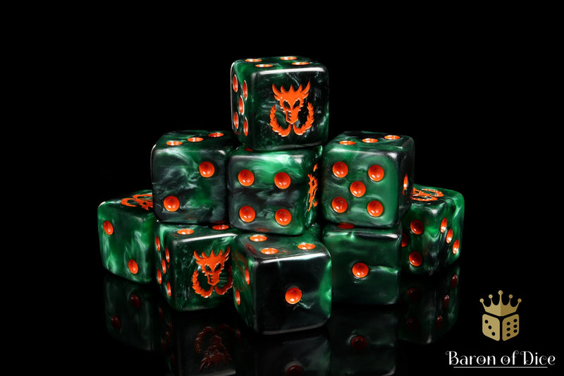 Load image into Gallery viewer, Flaming Drake Dice
