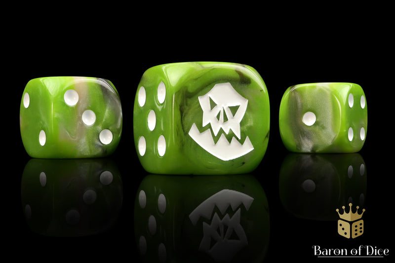 Load image into Gallery viewer, Orc Dice - White
