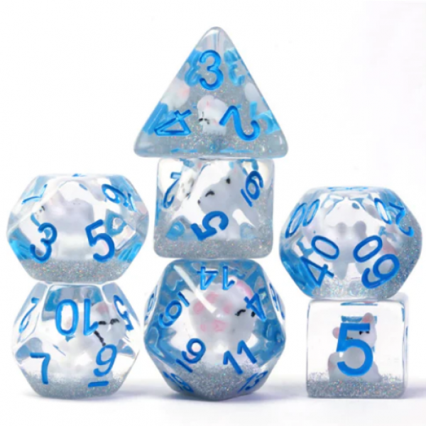 Load image into Gallery viewer, Foam Brain Inclusion Dice RPG Dice Set (7)
