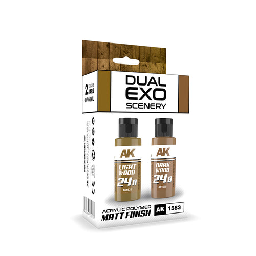 Dual Exo Scenery: Light Wood & Dark Wood Acrylic Paint Set