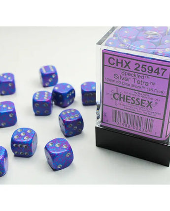 Chessex Dice: Speckled 12mm D6 (36) - Silver Tetra 