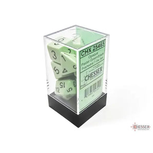 Chessex Dice: Opaque 7-Die RPG Set - Pastel Green/Black 