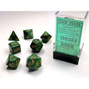 Chessex Dice: 7-Die RPG Set - Speckled: Golden Recon 