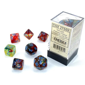 Chessex Dice: Luminary 7-Die RPG Set - Primary/blue 