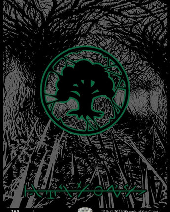 Forest (Phyrexian) - Full Art (Oil Slick Raised Foil)