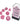 Chessex Dice: Luminary 7-Die RPG Set - Pink/Silver 