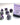 Chessex Dice: Gemini 7-Die RPG Set - Purple-Steel/White 