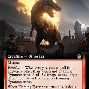 Flaming Tyrannosaurus (Extended Art) (Surge Foil)