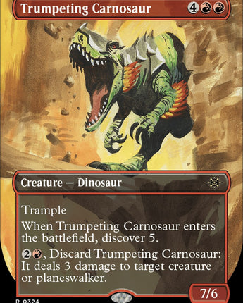 Trumpeting Carnosaur (Borderless)