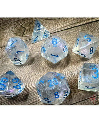 Chessex Dice: Luminary 7-Die RPG Set - Icicle/Light Blue 