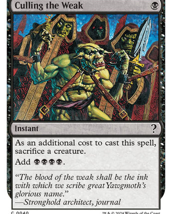Culling the Weak (White Border)