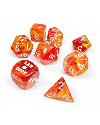 Chessex Dice: Lab Dice Series 9 (7-die) RPG Set - Nebula Molten/white 