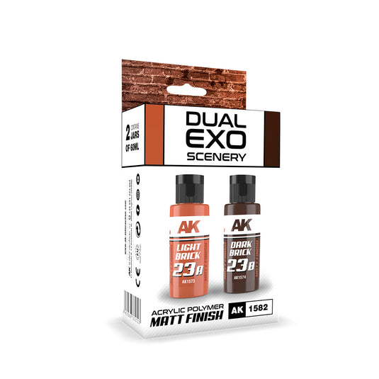 Dual Exo Scenery: Light Brick & Dark Brick Acrylic Paint Set