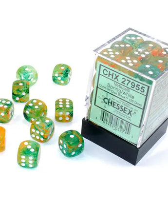 Chessex Dice: Special 12mm D6 (36) - Nebula Luminary: Spring/White 