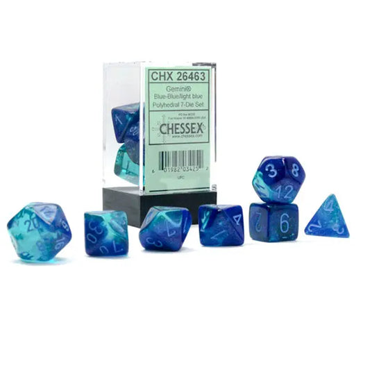 Chessex Dice: Luminary 7-Die RPG Set - Blue-blue/Light Blue