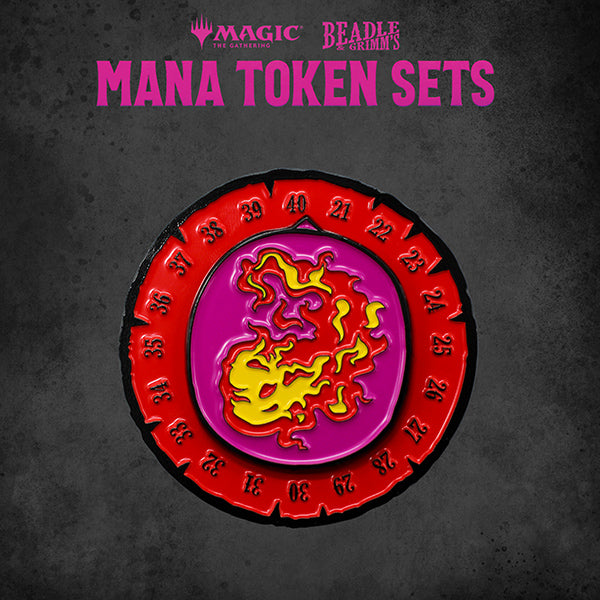 Load image into Gallery viewer, Beadle &amp; Grimms MTG Red Mana Metal Token Set
