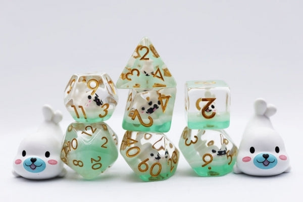 Load image into Gallery viewer, Foam Brain Inclusion Dice RPG Dice Set (7)
