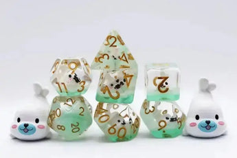 Foam Brain Inclusion Dice RPG Dice Set (7) - Purple T-rex