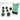 Chessex Dice: Gemini 7-Die RPG Set - Scarab: Jade/Gold 
