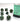 Chessex Dice: Gemini 7-Die RPG Set - Scarab: Jade/Gold 