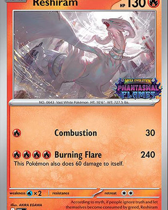 Reshiram (Phantasmal Flames Stamped)