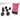 Chessex Dice: Opaque 7-Die RPG Set - Black/Red 