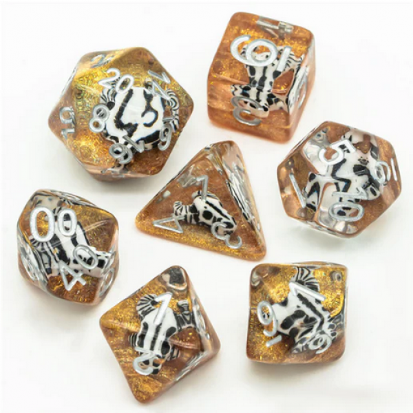 Load image into Gallery viewer, Foam Brain Inclusion Dice RPG Dice Set (7)
