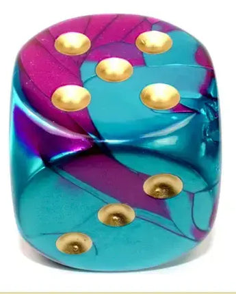 Chessex Vortex 50mm Dice - Purple-Teal/Gold 
