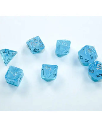 Chessex Dice: Mini 7-Die RPG Set - Luminary: Sky/Silver 