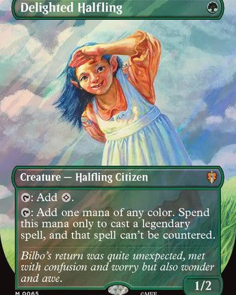 Delighted Halfling (Borderless) (Surge Foil)