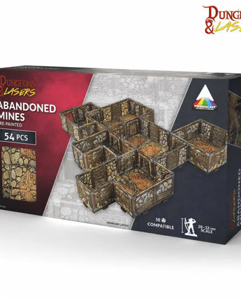 Dungeons & Lasers: Abandoned Mines Pre-Painted Walls & Terrain 28-32mm (54pcs) 