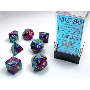 Chessex Dice: Gemini 7-Die RPG Set - Purple-Teal/Gold 