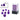 Chessex Dice: Mini 7-Die RPG Set - Luminary: Royal Purple/Gold 