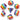 Polyhedral Dice Set: Opaque Rainbow Layer (7) 