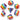 Polyhedral Dice Set: Opaque Rainbow Layer (7) 