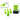 Chessex Dice: Mini 7-Die RPG Set - Vortex: Bright Green/Black 