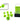 Chessex Dice: Mini 7-Die RPG Set - Vortex: Bright Green/Black 