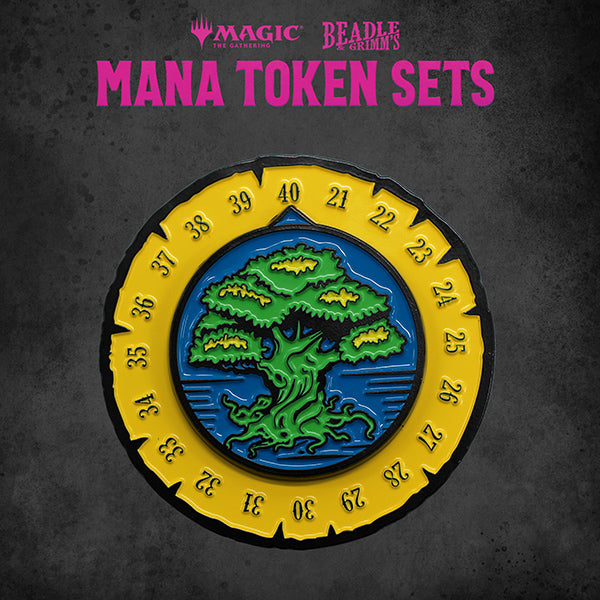 Load image into Gallery viewer, Beadle &amp; Grimms MTG Green Mana Metal Token Set
