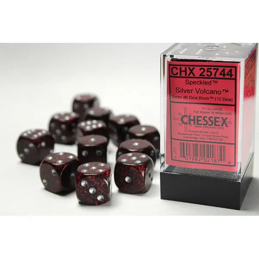 Chessex Dice: Speckled 16mm D6 (12) - Silver Volcano 