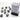 Chessex Dice: Gemini 12mm D6 (36) - Purple-Steel/White