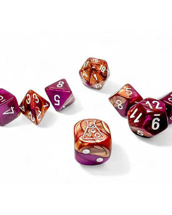Chessex Dice: Lab Dice Series 9 (7-die) RPG Set - Luminary Gemini CopperPurple/white 