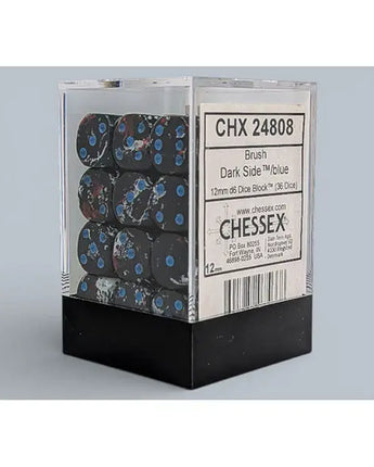 Chessex Dice: Brushed 12mm D6 (36) - Dark Side 