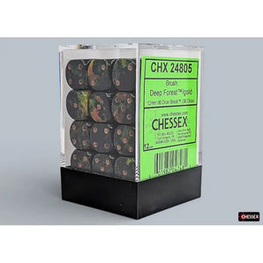 Chessex Dice: Brushed 12mm D6 (36) - Deep Forest 
