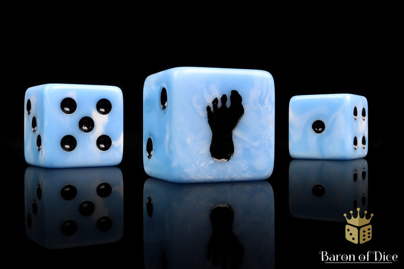 Load image into Gallery viewer, Giant Footprint Dice - Blue Frost
