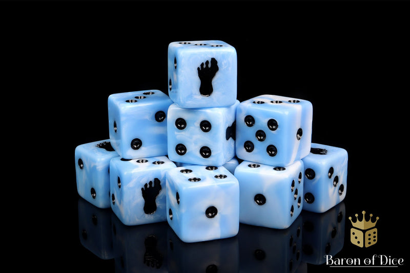 Load image into Gallery viewer, Giant Footprint Dice - Blue Frost
