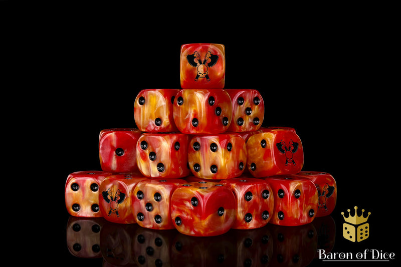 Load image into Gallery viewer, Skull Grinders Dice - Fiery Hell
