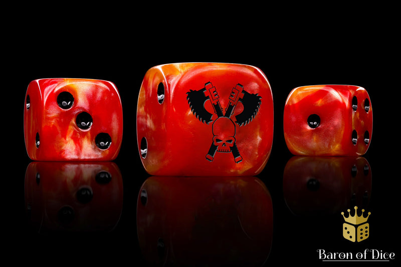 Load image into Gallery viewer, Skull Grinders Dice - Fiery Hell
