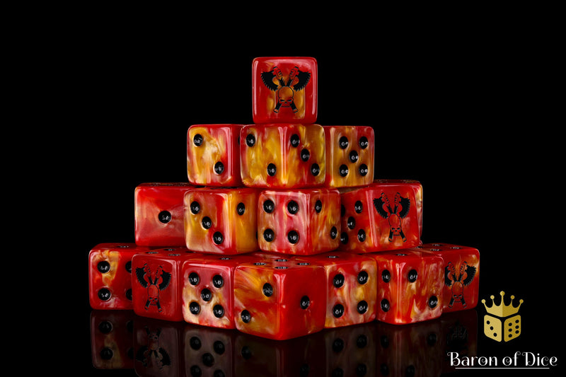 Load image into Gallery viewer, Skull Grinders Dice - Fiery Hell
